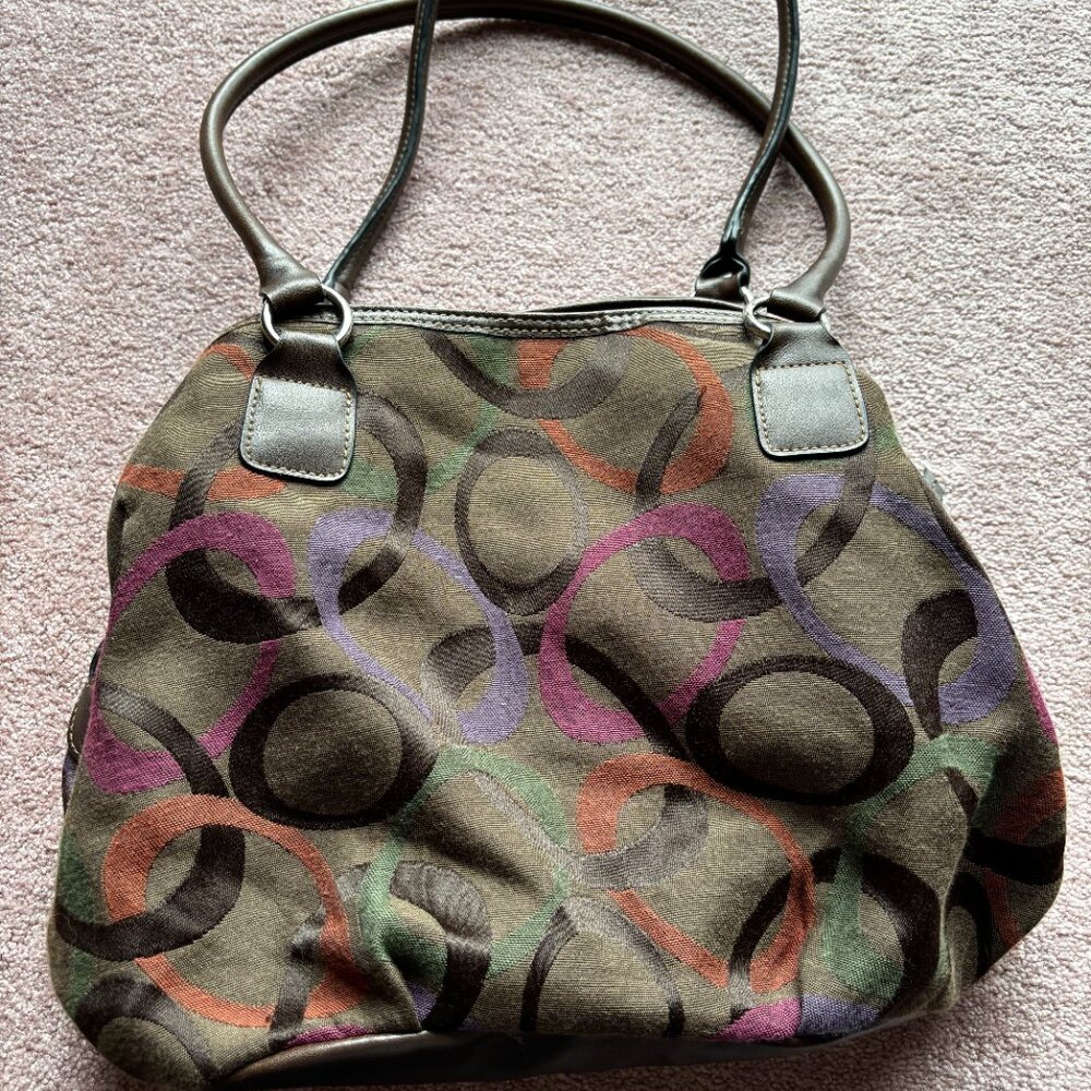 Rosetti Brown Geometric Pattern Y2K Shoulder Bag - image 5